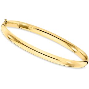 Canaria 5mm 10kt Yellow Gold Round Bangle Bracelet. 7 inches