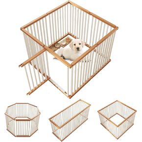 Dog Playpen القابلة للطي المعادن للحيوانات الأليفة للسياج الأليفة باب 8 لوحات للكلاب المتوسطة/الصغيرة ، واللعب للحيوانات الأليفة الداخلية والخارجية ، المحمولة للتخييم والفناء و RV