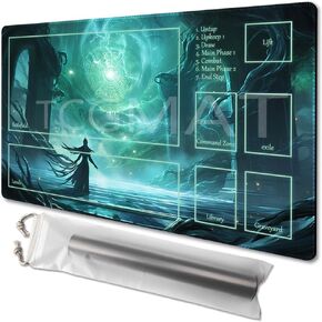 MTG Playmat Size 24x14in أكياس تخزين مجانية غير انزلاق ، مثالية لعشاق لعبة البطاقات TCG Playmat Mouse Pad (DBT3-منطقة الإملاء النهائية)