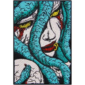Zegins the Punk Medusa Patch Patched Patched Badge Badge On On Sew on Emblem