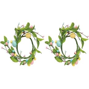 Easter Eggs Pip Candle Ring | 6 inch with 3.5 inch Center | Small Wreath