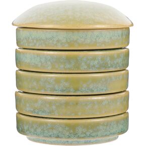 Didiseaon Porcelain Chinese Painting 5-Layer Stackable Paint Mixing Trays Ceramic Watercolor Palette Set with Flower Pattern Sauce Dishes