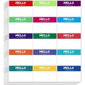 120 Pcs Boho Name Tag Stickers(2.5 "x3.5) Large Size Hello My Name is Stickers for Classroom, Nametags Sticker,Name Labels for Kids, Student and Teachers