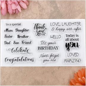 Kwellam Words Happy Mother's Mother ابنة الأخت تهانينا طوابع واضحة لزخارف صنع البطاقات و DIY Scrapbooking 21040808