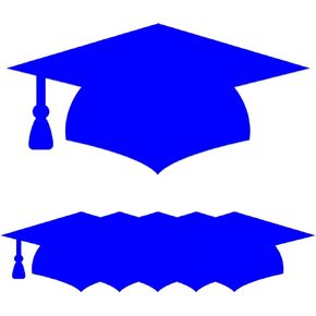 60 PCS Graduation Hat Cutouts for Bulletin Board Decoration, Blue Graduation Caps Paper Cut-Outs with Glue Points for Class of 2025 Grad High School College Graduations Party Decor
