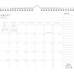 Blue Sky Green Earth 2025-2026 Monthly Academic Year Wall Calendar, July 2025 - June 2026, 11" x 8.75", Durable Twin Wire Binding, Made With Tree-Free Stone Paper, Soy Based Ink, Standard Stone