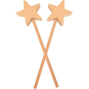 Aboofan 2pcs Star Princess Fairy Wands Kit غير مكتملة من الأميرة الخشبية للأطفال