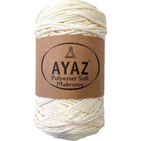 Macrame 3mm Craft Scor ، Polyester Soft Polyester 250 Gr 175 M DIY ، حبل معلق الجدار ، حقيبة ، سلسلة سلة ، كروشيه وخطوص الحياكة (1300)