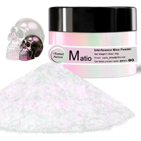Matio Interference Mica Powder, 1.06oz/ 30g Ghost Purple Chrome Powder, Pearlescent Effect Color Shift Pigment for Epoxy Resin, Makeup Shimmer, Nail Polish,Soap Dye,Candle Making,Paint,Slime