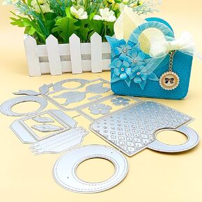 Alinacutle 1set Tote Bag Gift Box Dies Metal Cutting Die Cut for DIY Present Packing for Friends Family Kids Handmade Treat Box Paper Craft Paper Bag Template