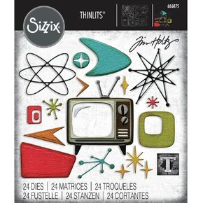Ellison Sizzix Thinlits Die Set 24 PK - Vault Atomic Retro by Tim Holtz - 666875
