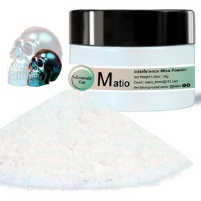 Matio Interference Mica Powder, 1.06oz/ 30g Ghost Purple Chrome Powder, Pearlescent Effect Color Shift Pigment for Epoxy Resin, Makeup Shimmer, Nail Polish,Soap Dye,Candle Making,Paint,Slime in Kuwait