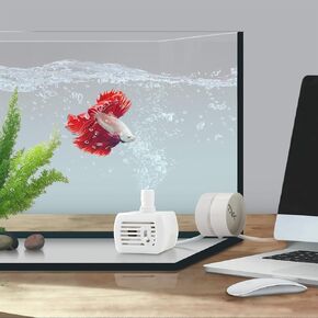 Wireless Charging Aquarium Small Water Pump for Tank 5 Gallon & Under Ultra Quiet 4.5W Fountain Submersible Pump with Adjustable Flow (40GPH) Includes Charger Betta Fish Tank & Office Desk Pump by XKT