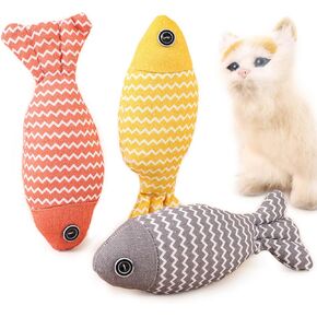 لعبة ألعاب القطط ، لعبة القط التفاعلية الفخمة للقطط الداخلية ، 3 أجزاء من ألعاب Catnip Toys ناعمة ، ألعاب Kicker للقطط الداخلية للقطط الداخلية لجميع السلالات
