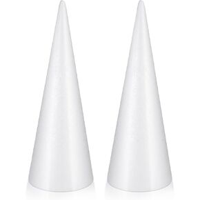 Craft Foam Cone 4pcs مخاريط رغوة حرفة بيضاء للحرف اليدوية 12 بوصة ، مخروطات شجرة الرغوة لعيد الميلاد للحرف اليدوية DIY ، غندات عيد الميلاد DIY ، ديكور العطلات الكرات البيضاء الحرف البيضاء