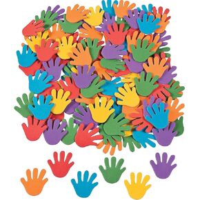 Rainbow Hand Adhesive Foam Shapes - Bulk Set of 500 Pieces - DIY Crafts for Kids and Fun Home Activities