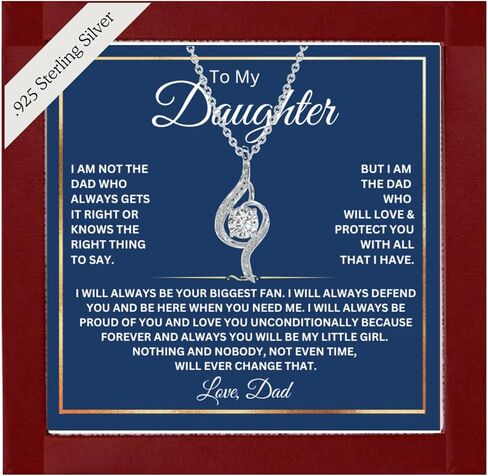 To My Daughter Necklace from Dad, 925 Sterling Silver Necklace, Daughter Gifts, Jewelry for Daughter, Father to Daughter Necklace in Kuwait