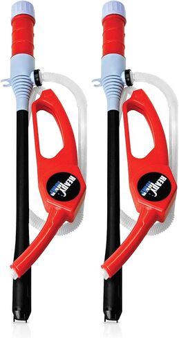 TERA PUMP Automatic Fuel Tranfer Pump (2.4 GPM, 2PK) No-Spill Sensor with Buzzer Warning, 23.5 inch Outtake Hose, Compatible with E15 to E85, 2x D-Cell Power in Kuwait