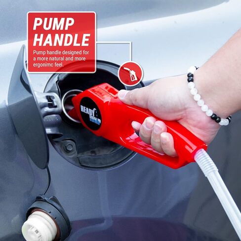 TERA PUMP Automatic Fuel Tranfer Pump (2.4 GPM, 2PK) No-Spill Sensor with Buzzer Warning, 23.5 inch Outtake Hose, Compatible with E15 to E85, 2x D-Cell Power in Kuwait