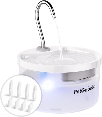 Cat Water Fountain, 100 oz/3 Liter Pet Fountain, Cat Fountain with Low Water Alert Light, Ultra Silent Cat Fountain, BPA Free, Easy to Clean (White) in Saudi Arabia