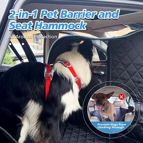Back Seat Extender for Dogs with Escape-Proof Dog Car Barrier, Upgrated Firm Frame Dog Seat Cover for Back Seat Hard Bottom Holds 400lbs, WaterproofDog Travel Bed Backseat Cover for Car&SUV in Saudi Arabia