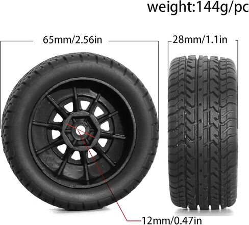 4Pcs RC Tires and Wheel for 1/14 Mojave Grom,RC Front/Rear Wheel Tires in Saudi Arabia
