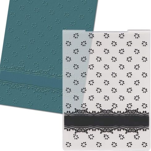 Flower Background Embossing Folder for Card Making, Floral Lace Frame Reusable Plastic Embossing Folder for DIY Plastic Scrapbooking Photo Album Card Paper Craft Decoration Template Mold 14.5x10.5cm in Saudi Arabia
