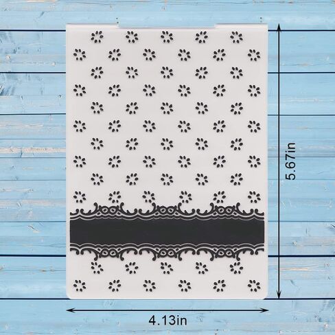 Flower Background Embossing Folder for Card Making, Floral Lace Frame Reusable Plastic Embossing Folder for DIY Plastic Scrapbooking Photo Album Card Paper Craft Decoration Template Mold 14.5x10.5cm in Saudi Arabia