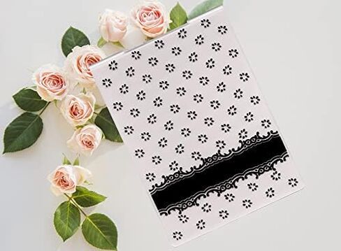 Flower Background Embossing Folder for Card Making, Floral Lace Frame Reusable Plastic Embossing Folder for DIY Plastic Scrapbooking Photo Album Card Paper Craft Decoration Template Mold 14.5x10.5cm in Saudi Arabia