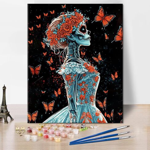 Tumovo Book Paint حسب عدد الأزهار المبتدئين البالغين النباتات الاستوائية Canvas طقم الطلاء الزيت Digital Library Library Library Wall Decoration 16x20inch بدون إطار in Kuwait