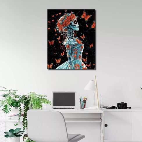 Tumovo Book Paint حسب عدد الأزهار المبتدئين البالغين النباتات الاستوائية Canvas طقم الطلاء الزيت Digital Library Library Library Wall Decoration 16x20inch بدون إطار in Kuwait