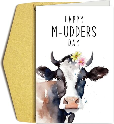 Funny Mother's Day Card for Her, Cute Dairy Cow Mother's Day Card, Punny Mothers Day Card Gift for Mom Sister Friends, Happy Mudders Day Card in Kuwait