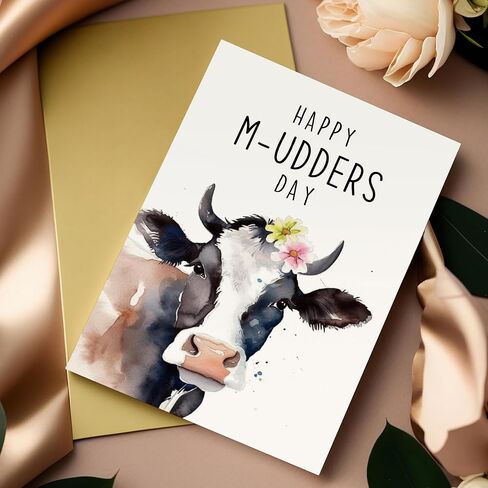 Funny Mother's Day Card for Her, Cute Dairy Cow Mother's Day Card, Punny Mothers Day Card Gift for Mom Sister Friends, Happy Mudders Day Card in Kuwait