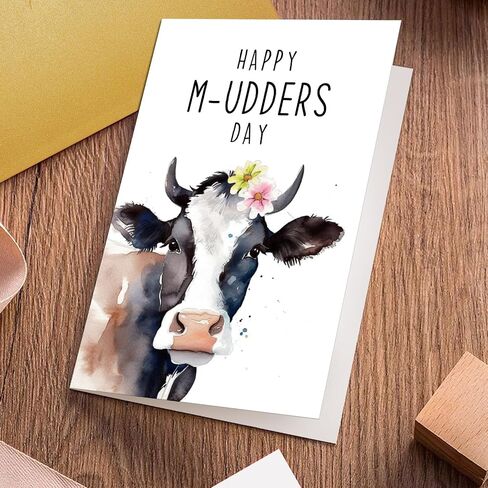 Funny Mother's Day Card for Her, Cute Dairy Cow Mother's Day Card, Punny Mothers Day Card Gift for Mom Sister Friends, Happy Mudders Day Card in Kuwait