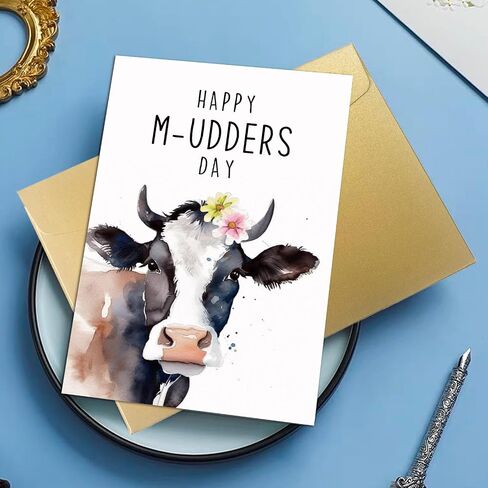 Funny Mother's Day Card for Her, Cute Dairy Cow Mother's Day Card, Punny Mothers Day Card Gift for Mom Sister Friends, Happy Mudders Day Card in Kuwait