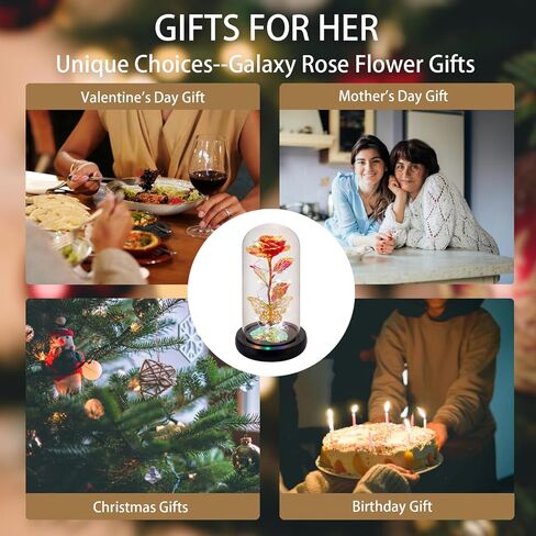 Rose Flower Gifts For Women Birthday Gifts For Girlfriend Wife Sister Daughter Friendship Light Up Glass Rose For Mon Best Friend Card Gift Aunt Grandmo Christmas Anniversary Butterfly Decoration in Saudi Arabia