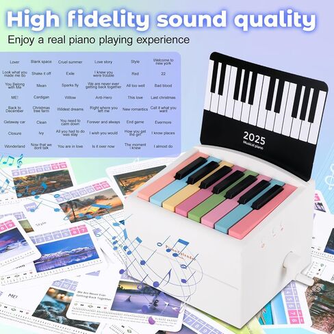 Swift Piano Calendar 2025, Mini Piano Calendar Included 52 Music Scores in 27 Cards (White, Small) in Saudi Arabia