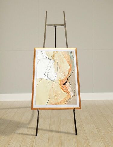 Iron Adjustable Arts & Crafts Easels,Metal Easel Stand with Chain Support for Mirror,58 Inch Floor Easels for Display Wedding Sign(Gold) in Kuwait