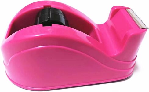 Non-Skid Tape Dispenser Adhesive Tape Roll Cutter for Desk Hot Pink Small Office Desktop Tape Dispenser Heavy Duty 3/4 Inch Core (Rose Red) in Kuwait