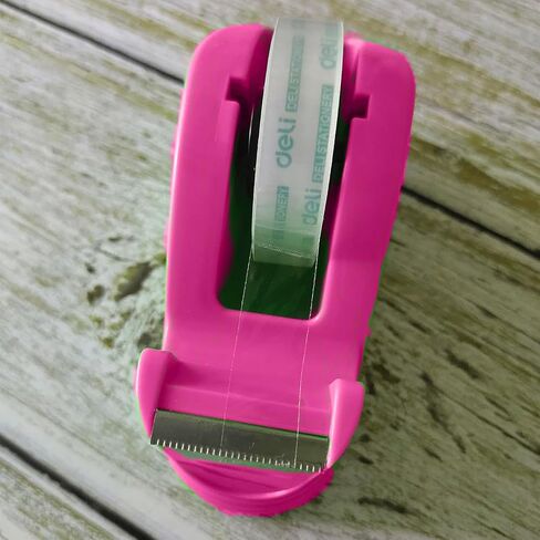 Non-Skid Tape Dispenser Adhesive Tape Roll Cutter for Desk Hot Pink Small Office Desktop Tape Dispenser Heavy Duty 3/4 Inch Core (Rose Red) in Kuwait