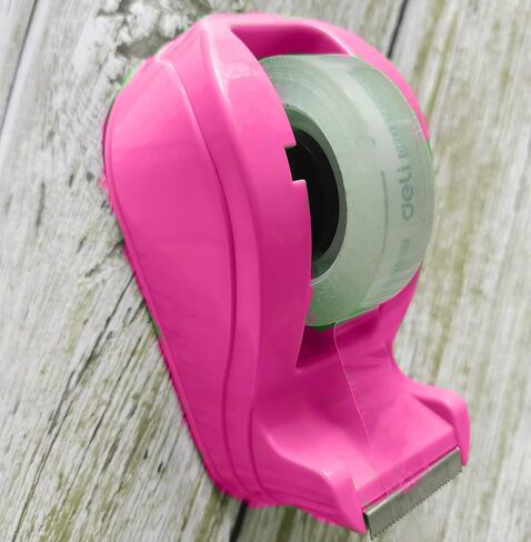 Non-Skid Tape Dispenser Adhesive Tape Roll Cutter for Desk Hot Pink Small Office Desktop Tape Dispenser Heavy Duty 3/4 Inch Core (Rose Red) in Kuwait
