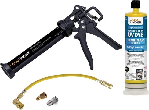 LEAKFINDER LF1800 BIGEZ صبغة كشف تسرب مبرد مكيف الهواء العالمي للسيارات، خدمات R134a، أنظمة R-1234yf، (1) زجاجات صبغ فلورسنت AC سعة 8 أونصة، صنع في الولايات المتحدة الأمريكية in Kuwait
