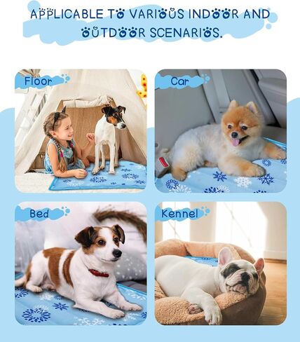 Renjie Dog Cooling Mat Cooling Mat for Dogs & Cats Water Injection Solidifies Technology Indoor Outdoor Dog Pad for Summer, Easy to Clean in Saudi Arabia