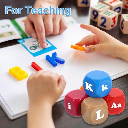 uxcell 50Pcs Rounded Blank Six Sided Dice 16mm/0.6inch Acrylic Dice Cube with Smoothed Surface for Party Board Game DIY Craft Counting Teaching, Black in Kuwait