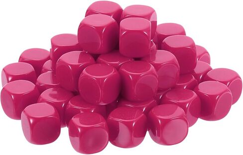 uxcell 50Pcs Rounded Blank Six Sided Dice 16mm/0.6inch Acrylic Dice Cube with Smoothed Surface for Party Board Game DIY Craft Counting Teaching, Black in Kuwait