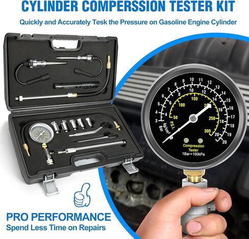 BETOOLL 13pcs Compression Tester with Spark Plug Tester - 300PSI Engine Cylinder Compression Gauge Automotive Tool in Saudi Arabia