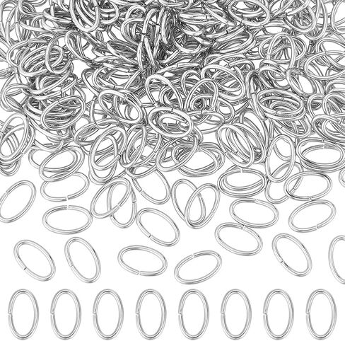 UNICRAFTALE 300 Pcs Stainless Steel Open Jump Rings 10x6mm Oval Jump Rings Open Rings for Jewelry Making DIY Craft Earring Bracelet Pendant Choker Jewelry Making Findings and Key Ring Chain in Kuwait