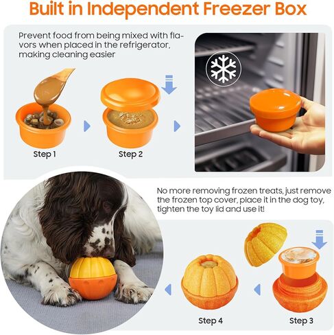 2 in 1 Dog Frozen Treat Toy Treat Dispensing Indestructible Dog Toy Chew Toys, Interactive Dog Puzzle Toy, Slow Food Training, Relieve Boredom and Stimulating for Small Medium Large Dogs in Saudi Arabia