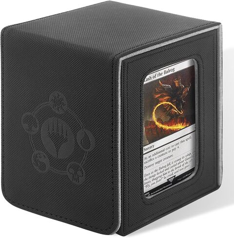 مربع سطح البطاقة Radwimps لـ MTG Commander Deck ، يناسب أكثر من 100 بطاقة ، منظم صندوق البطاقة المغناطيسي مع عرض نافذة و 2 فواصل ، صندوق تخزين سطح السفينة لبطاقات Magic Commander TCG CCG (أسود وأخضر) in Kuwait