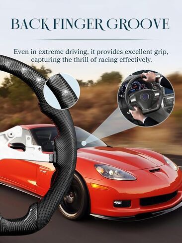 Steering Wheel for Chevy Corvette C6 2006-2011 Full Nappa Perforated Leather D-shaped Flat-bottom for Corvette C6 Steering Wheel Replacement for Chevrolet Corvette C6 Z06 ZR1 in Kuwait